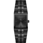 Strivo black-plated watch with stripe effect