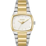 Telly two-tone watch with retro-inspired case