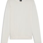 Slim-fit sweater in merino wool, Natural