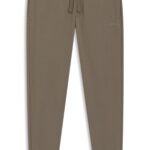 Cotton casual trousers with elasticated cuffs, Brown