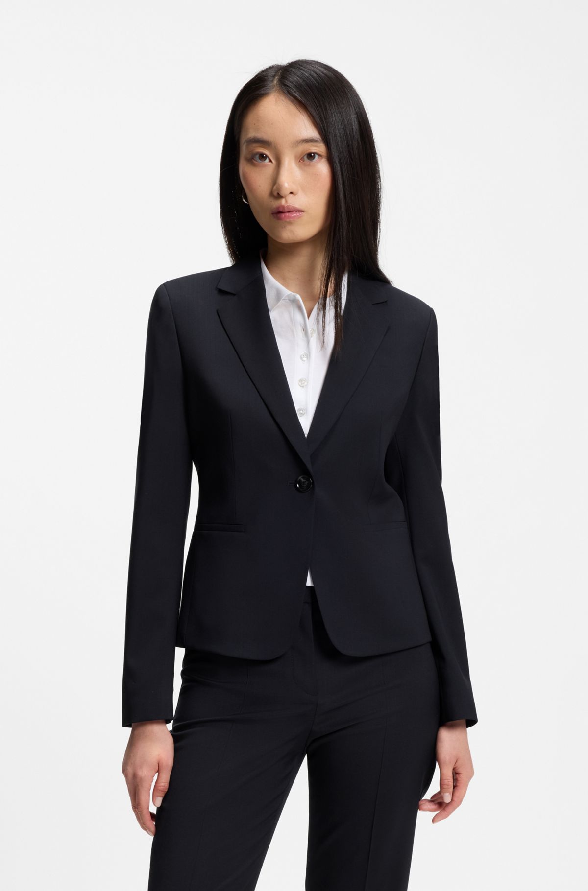 hbeu50490020_404 Regular-fit blazer in Italian-made virgin wool, Dark Blue