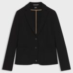 Slim-fit jacket in stretch fabric, Black