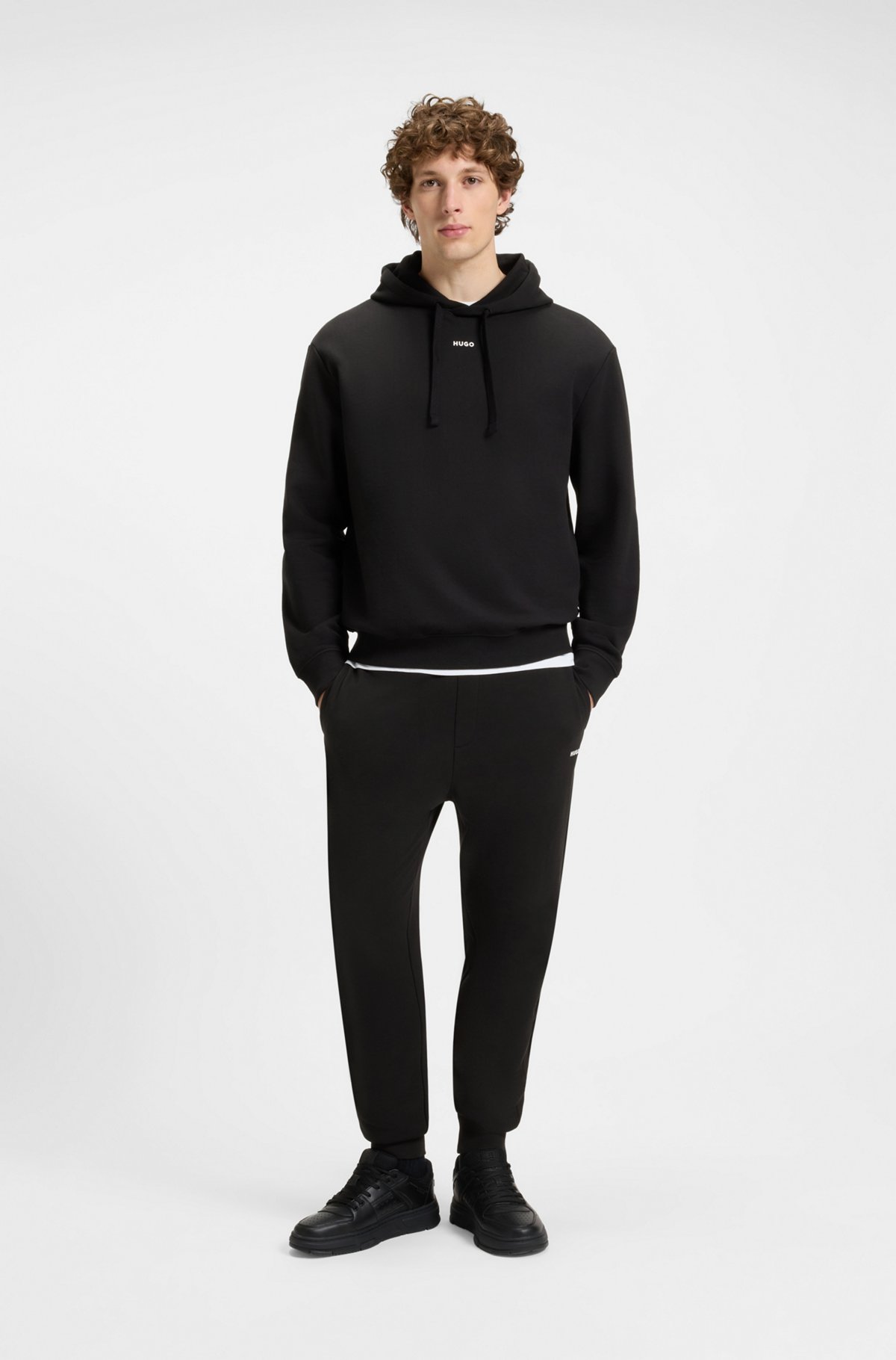 hbeu50492581_001-1 Cotton tracksuit set, Black