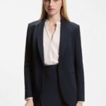 Regular-fit jacket with edge-to-edge front, Dark Blue
