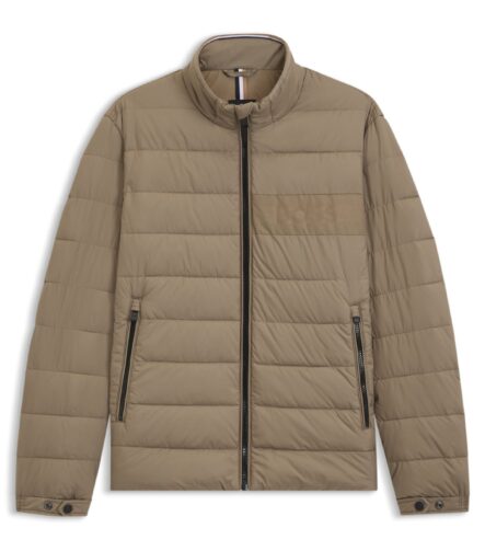 Classic padded jacket with a zip closure, Light Brown