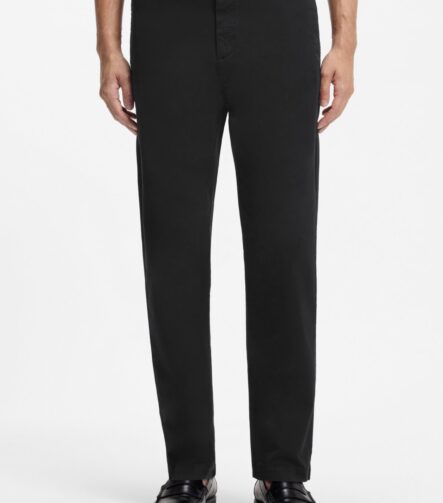 Slim-fit trousers in stretch-cotton gabardine, Black