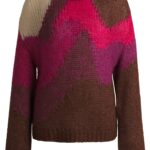 Knitted sweater with landscape-inspired pattern, Patterned