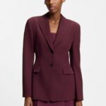 Regular-fit stretch blazer, Bordeaux