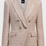 Slim-fit blazer in summery tweed, Patterned