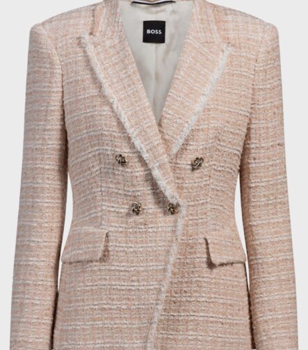 Slim-fit blazer in summery tweed, Patterned