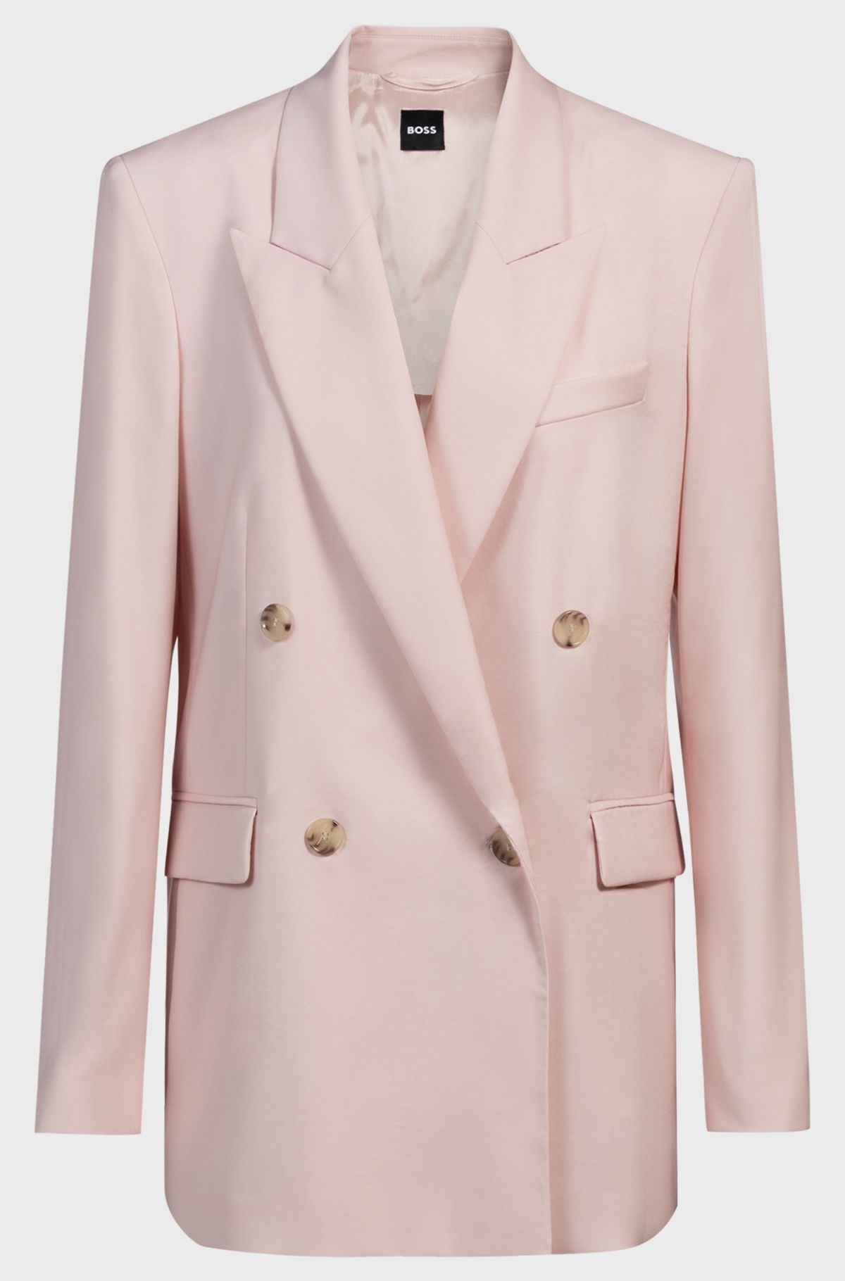 hbeu50537509_685 Regular-fit blazer in virgin wool, Light Pink