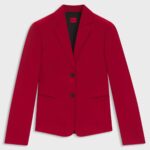 Slim-fit blazer in stretch material, Red