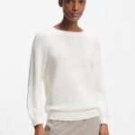 Relaxed-fit sweater in cotton, Natural