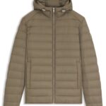 Padded jacket in water-repellent fabric with down filling, Light Brown