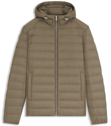 Padded jacket in water-repellent fabric with down filling, Light Brown