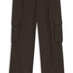 Slim-fit cargo trousers in herringbone fabric, Brown