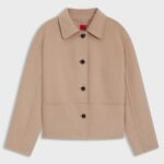 Relaxed-fit jacket with button front, Beige