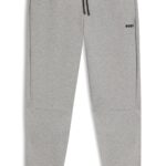 Cotton-blend tracksuit bottoms with striped trims, Grey