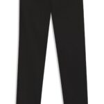 Maine regular-fit trousers in cotton-blend satin, Black