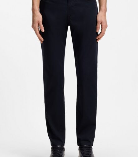 Maine regular-fit trousers in cotton-blend satin, Dark Blue