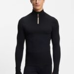 BOSS Ski wool-blend base layer top, Black