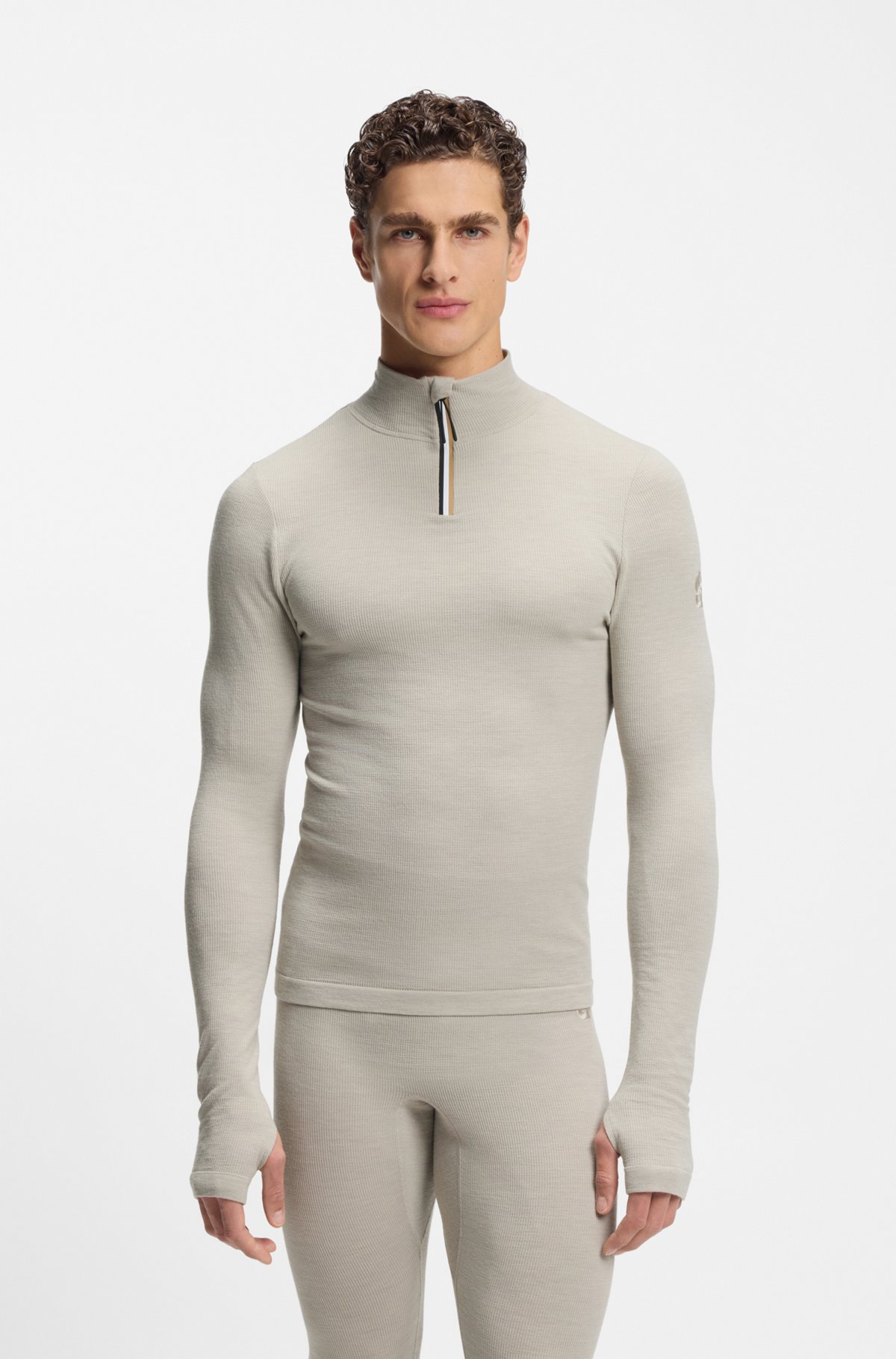 hbeu50544368_090-1 BOSS Ski wool-blend base layer top, Light Grey