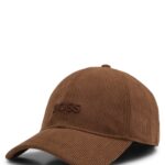 Corduroy cap with embroidered logo, Brown