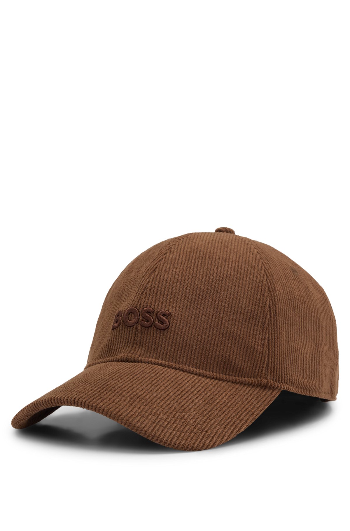 hbeu50544383_218-1 Corduroy cap with embroidered logo, Brown