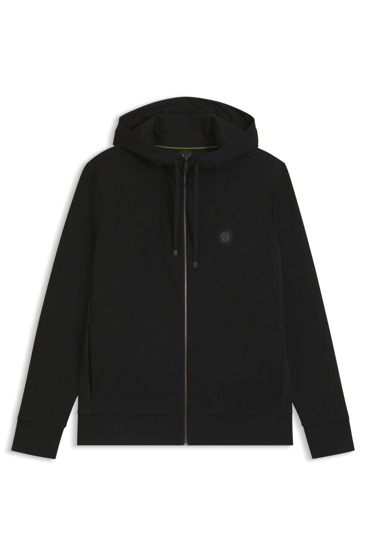 hbeu50545581_001-1 Relaxed-fit cotton-blend hoodie with Double B monogram, Black