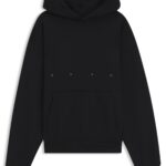 HUGO x apoh oversized-fit hoodie in cotton terry with ballerina artwork, Black