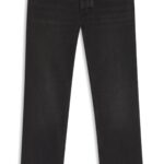 Regular-fit jeans in black washed denim, Dark Grey