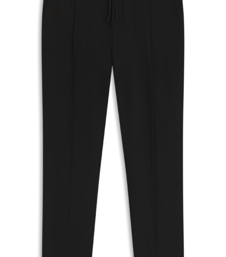 Slim-fit trousers in wool-blend twill, Black