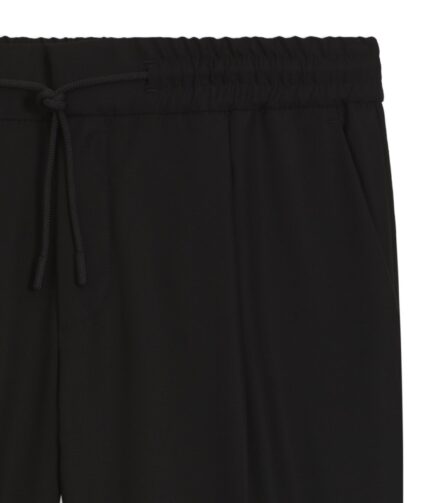 Slim-fit trousers in wool-blend twill, Black