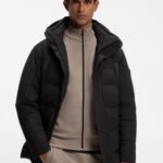 Water-repellent parka jacket with down filling, Black