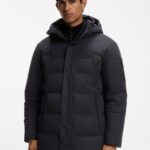 Water-repellent parka jacket with down filling, Dark Blue
