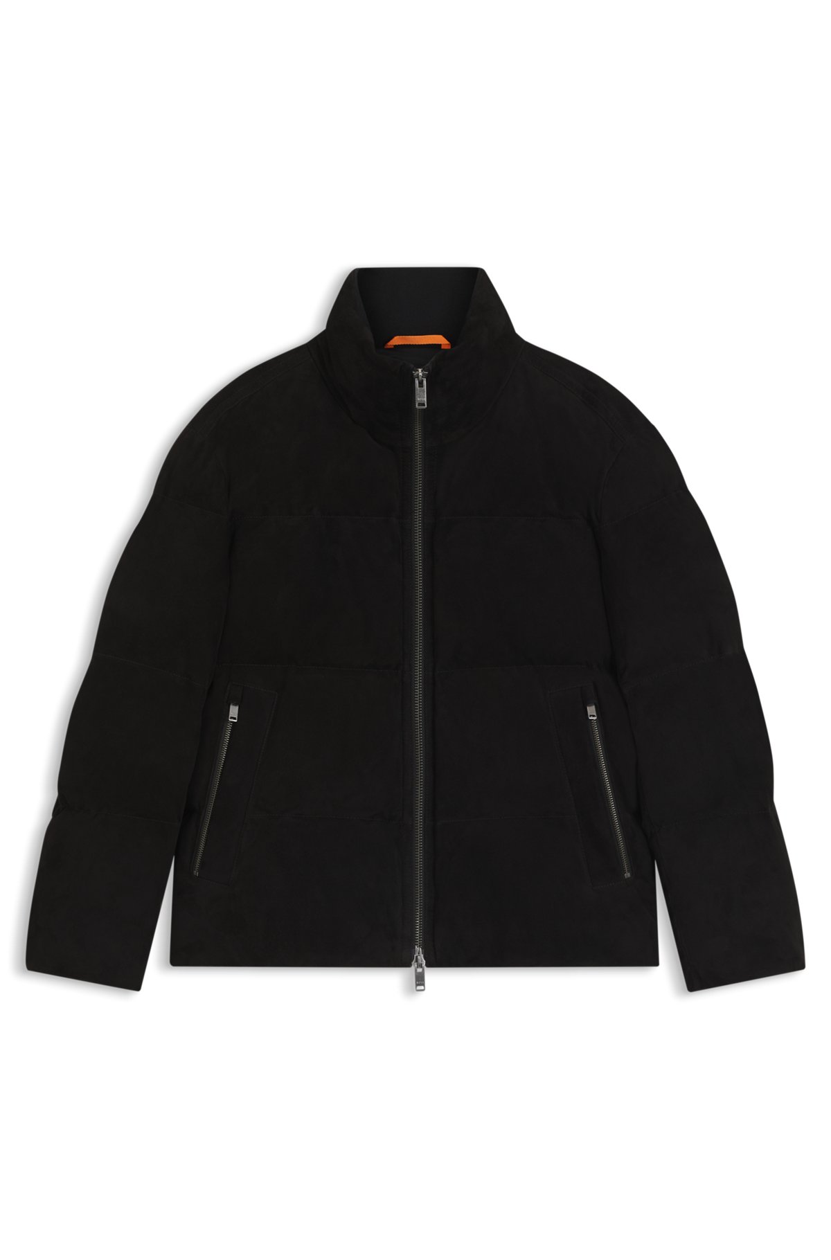 hbeu50547546_001-1 Relaxed-fit jacket in waterproof suede, Black