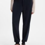 Tapered-fit tracksuit bottoms in cashmere, Dark Blue