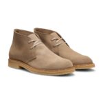 Suede desert boots with rubber sole, Beige
