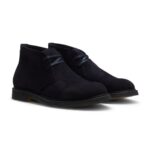Suede desert boots with rubber sole, Dark Blue