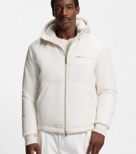 BOSS x Steiff reversible jacket in teddy fabric, Natural