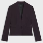 Regular-fit tuxedo blazer with shawl lapels, Dark Purple