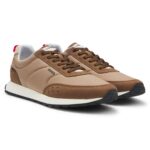 Retro-inspired trainers with faux suede, Beige