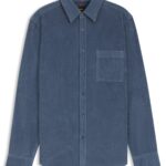 Regular-fit shirt in cotton corduroy, Blue
