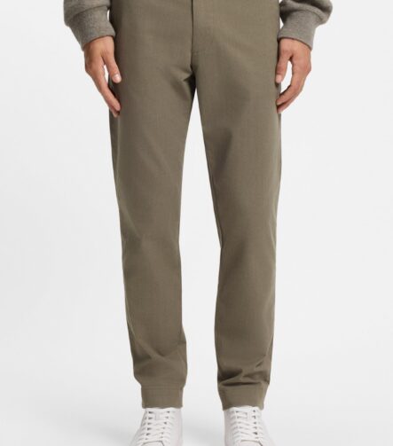 Modern-fit trousers in brushed twill, Brown