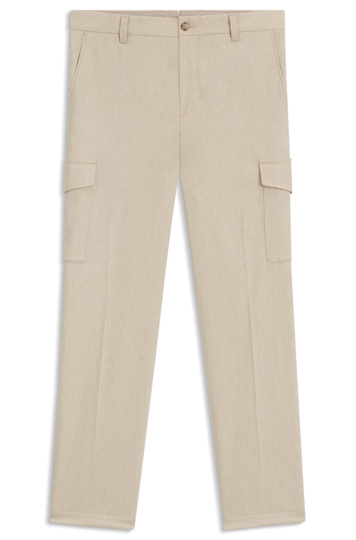 hbeu50549517_287-1 Tapered-fit trousers with cargo pockets, Beige