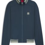 HUGO x RB zip-up sweatshirt with bull-graphic logo, Dark Blue
