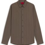Relaxed-fit shirt in brushed cotton flannel, Grey