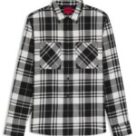 Relaxed-fit shirt in checked cotton flannel, Black Patterned