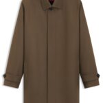 Car coat in a wool blend, Dark Brown