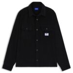 Oversized-fit shirt in cotton corduroy, Black